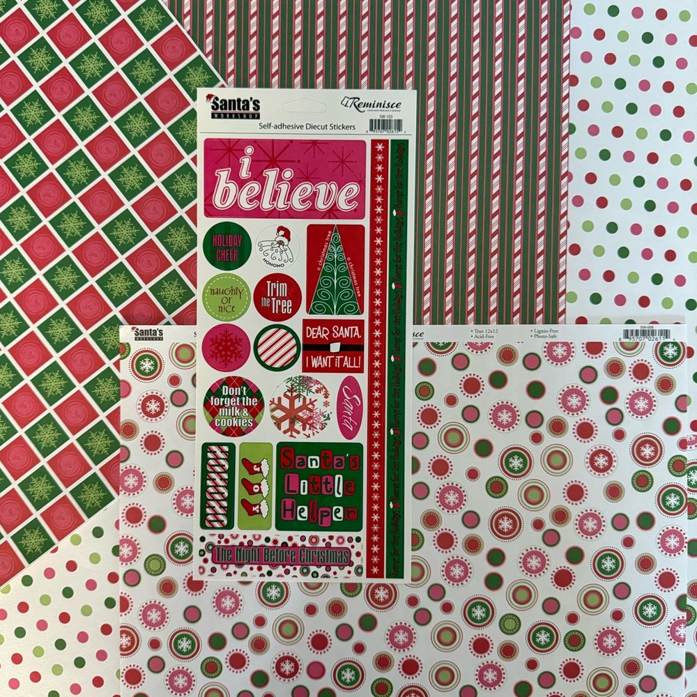 🆕🎅🏻 REMINISCE “SANTA’S WORKSHOP” SCRAPBOOK CRAFT BUNDLE. DISCONTINUED DESIGN.
